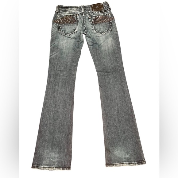 Miss Me JP5331B4 Boot Cut Jeans with Embellished Angel Wing Pockets Size 27 - Picture 5 of 14